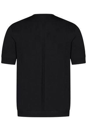 T-shirt girocollo in maglia crêpe lux nero LOW BRAND | L1MSS256717D001